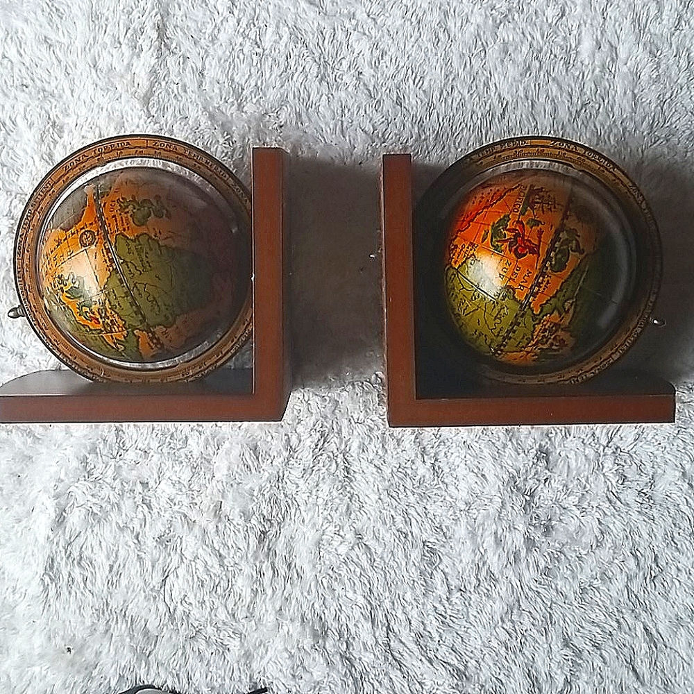 Vintage Globe Bookends